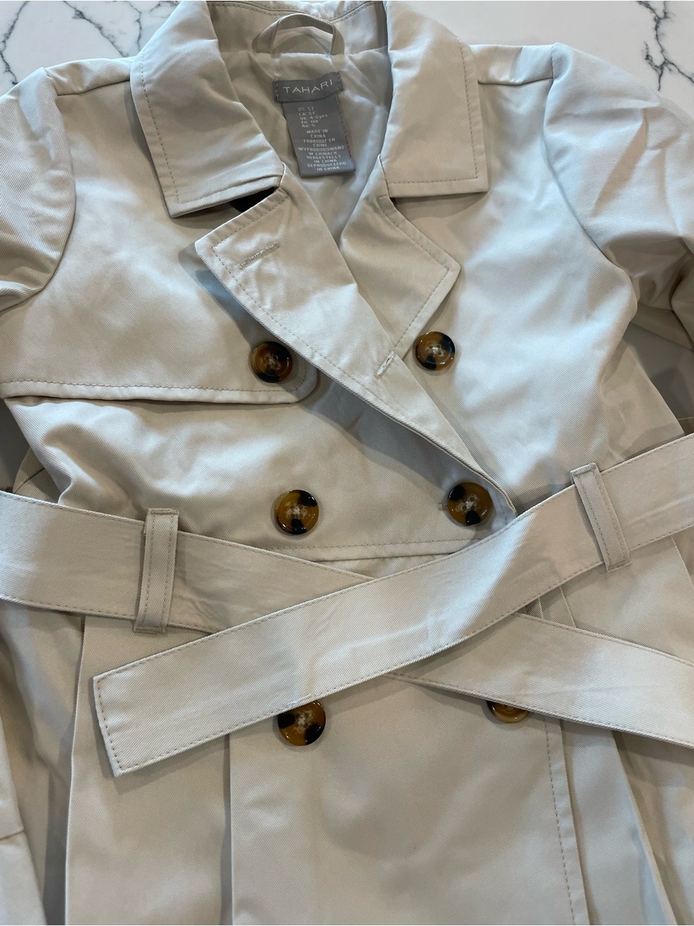 Tahari Girls Beige Trench Coat - Picture 2 of 10